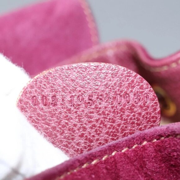 GUCCI Bamboo Backpack Suede Purple Gold 003 - Picture 9 of 16